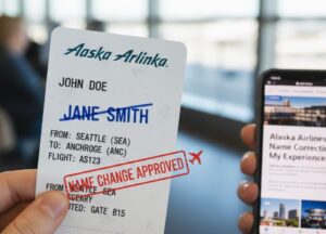 name change on alaska ticket