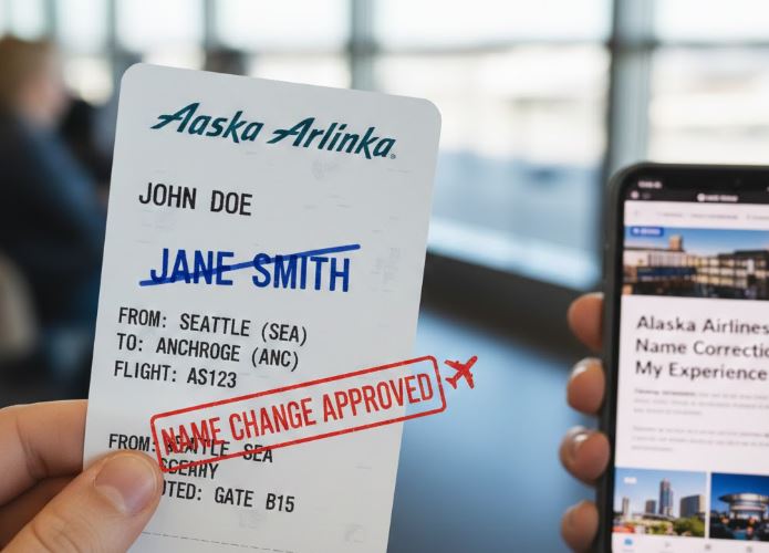 name change on alaska ticket